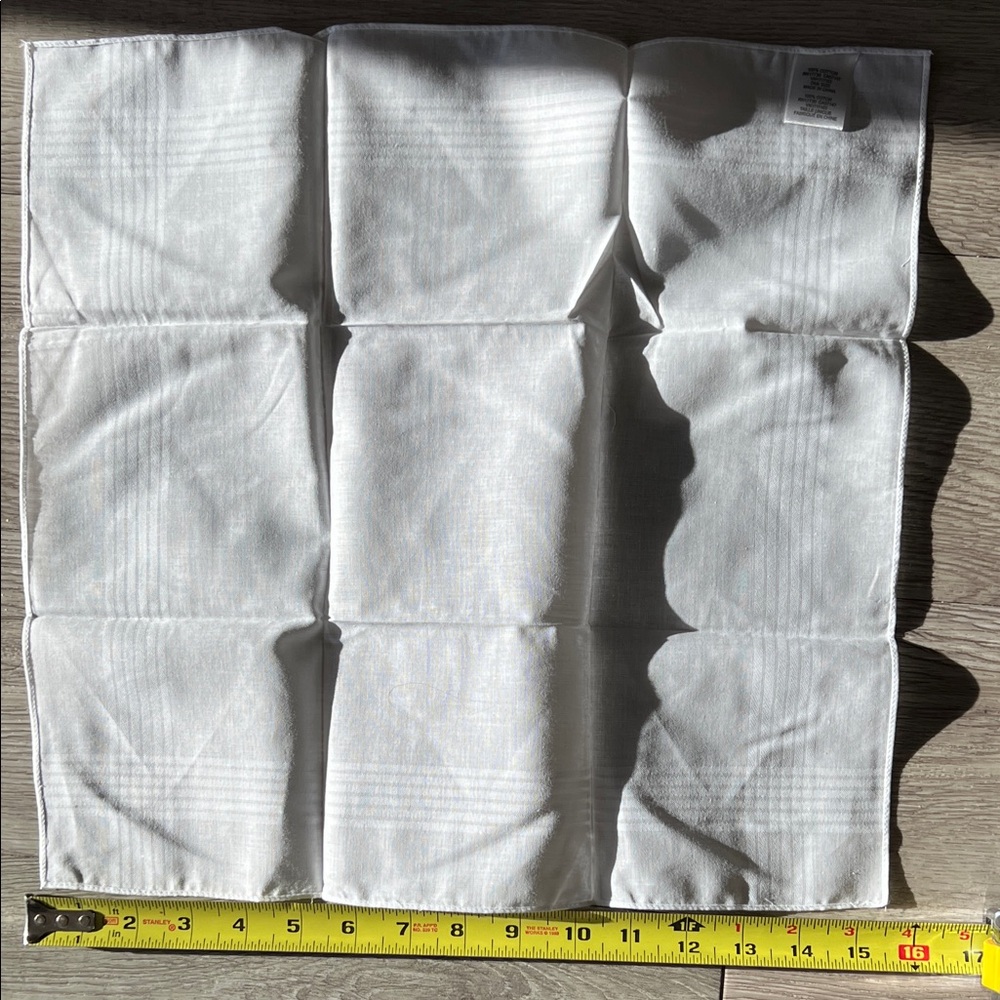 NEW 6-pack White on white tartan plaid Cotton Handkerchiefs in packaging - Picture 6 of 8